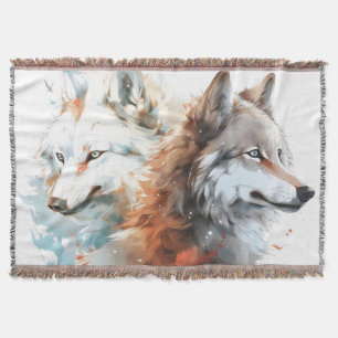 Couverture Couple Aquarelle Nature Loup