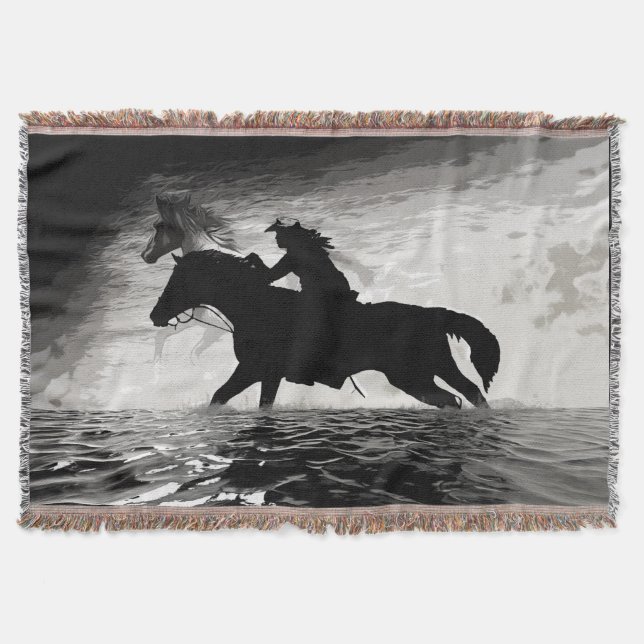 Couverture Courir avec les esprits - Chevaux Jeter la couvert (Devant)