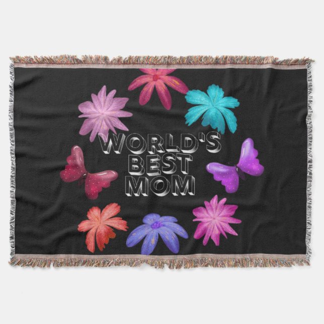 Couverture Couronne florale papillon pour la meilleure maman  (Devant)