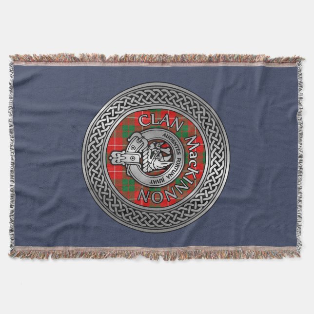 Couverture Coussin de Clan MacKinnon Crest & Tartan Knot (Devant)