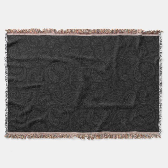 Couverture Coussin de siège de leggings à motif paisley noir  (Devant)