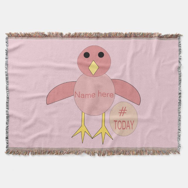 Couverture Coutume Rose Anniversaire Fille poussette Jetez la (Devant)