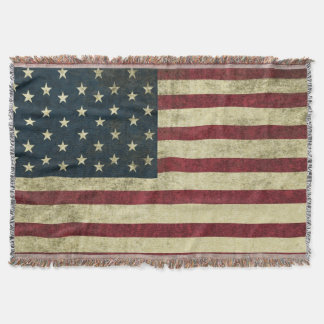 Couverture Couvre-lit jeté drapeau américain grunge cool