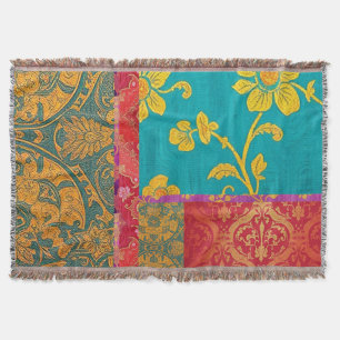 Couverture Couvre-théâtre ORIENTAL Coloré Vert Rouge