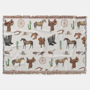 Couverture Cowboy Cowgirl Western Rodeo Pays Motif
