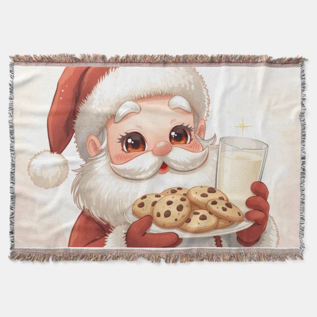 Couverture “Cozy Cookies with Santa" Christmas Throw Blanket” (Devant)