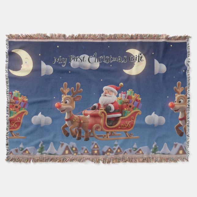 Couverture Cozy Santa Rudolph Holiday Fleece Blanket (Devant)