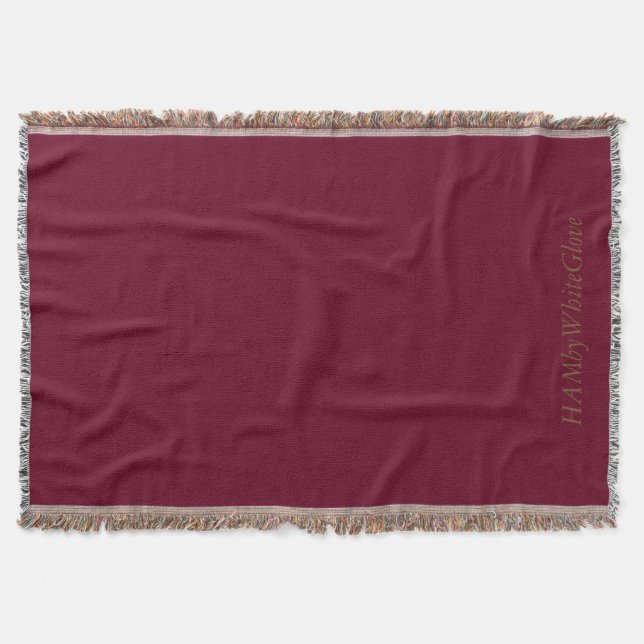 Couverture Cranberry/Tan Throw Blanket - HAMbyWhiteGlove (Devant)