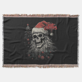 Couverture Crâne de squelette Noël joyeux drôle Santa apparié