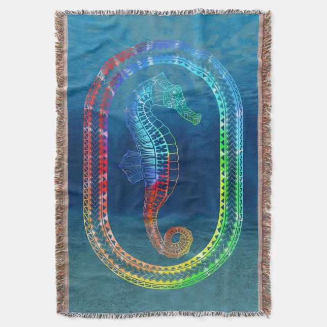 Couverture Cravate Dyed Tribal Seahorse (devant Vertical)
