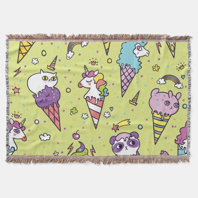 Couverture Crème glacée Pop Cute : Motif animal (Devant)