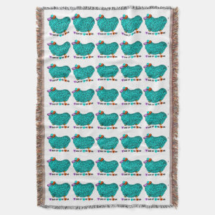 Couverture Crème Turquoise Chinoise Année Zodiac Jetée Blanch