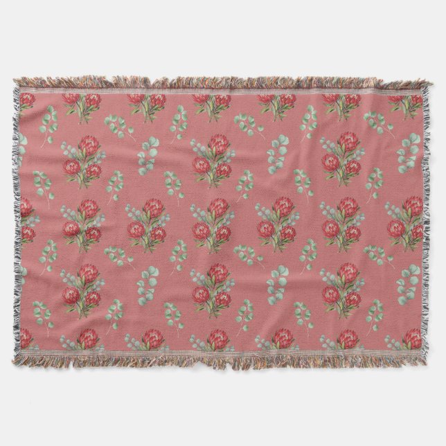 Couverture Crimson Protea Bouquet Watercolor (Devant)