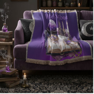 Couverture Cristal Violet Mystique et Dessin Inspiré du Tarot