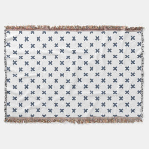 Couverture Crochets bleu-gris sur blanc