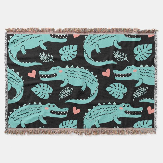 Couverture Crocodiles de caricatures, motif mignon sans soudu (Devant)