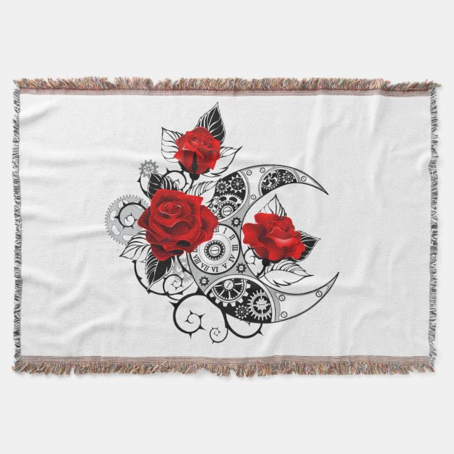 Couverture Croissant mécanique avec roses rouges (Devant)