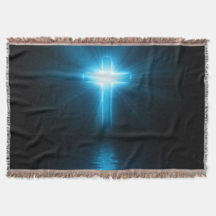 Couverture Croix chrétienne dans la lumière bleue