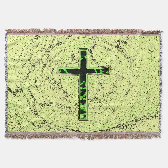 COUVERTURE CROIX NOIRE ET VERTE AVEC ARRIÈRE - PLAN EN MARBRE (Devant)
