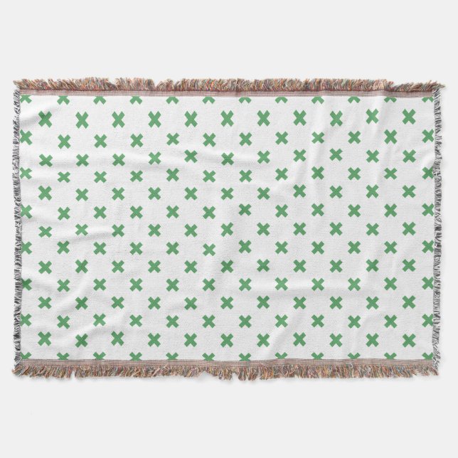 Couverture Croix verte coutures sur blanc (Devant)