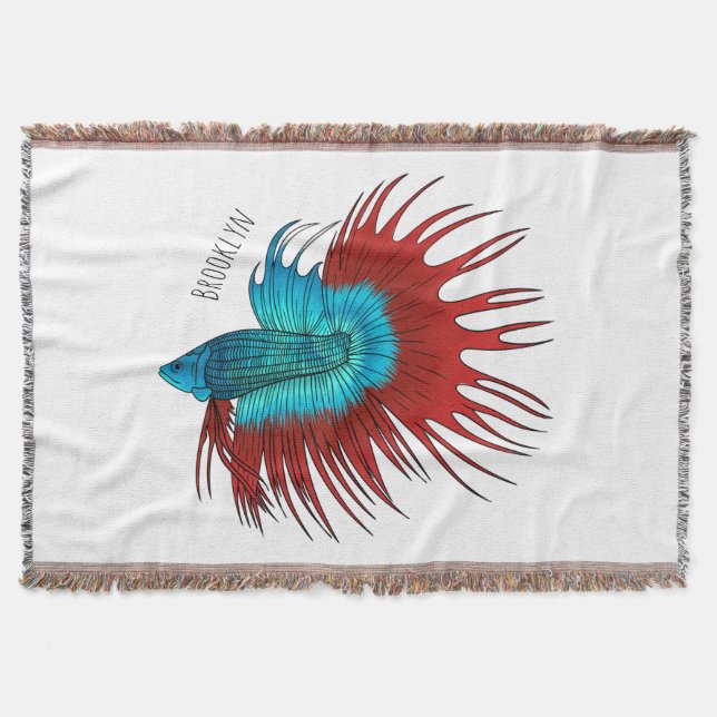 Couverture Crowntail betta fish dessin animé (Devant)
