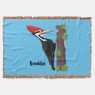 Couverture Cue drôle Pileated woodpecker dessin d'illustratio