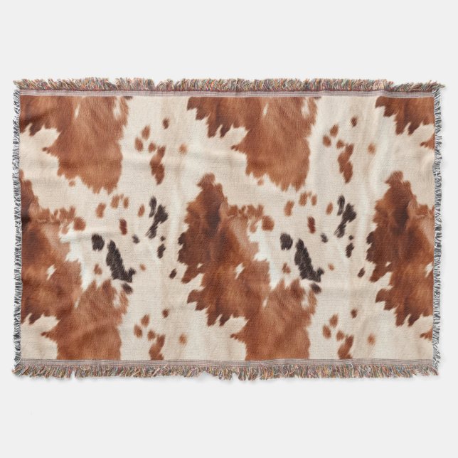 Couverture Cuir de vache Sud-Ouest Crème Marron   (Devant)