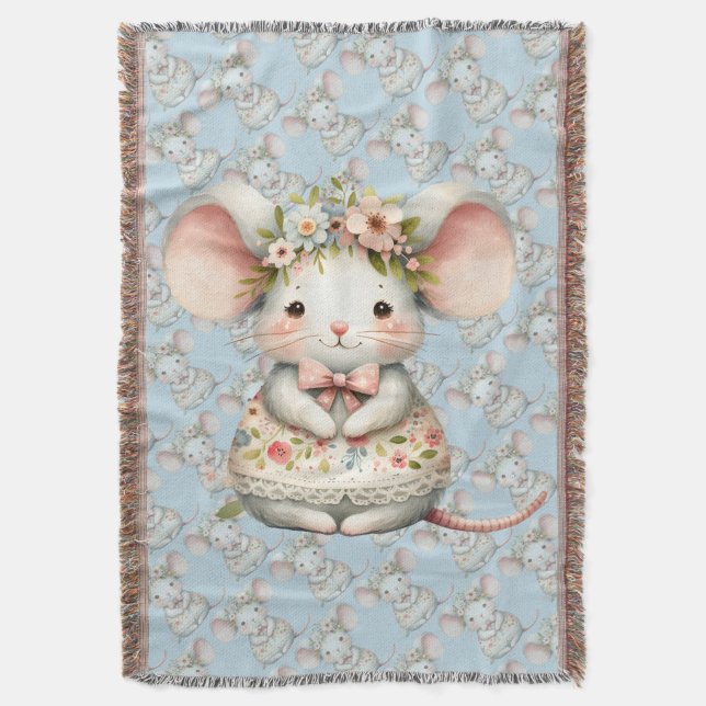 Couverture Cuisine Florale Souris Couronne Fleur (devant Vertical)