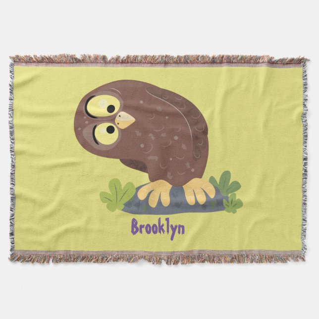 Couverture Curieux et drôle dessin animé de chouette brune (Devant)