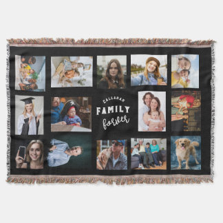 Couverture Custom Family Photo Collage Throw Blanket - 14 Pic