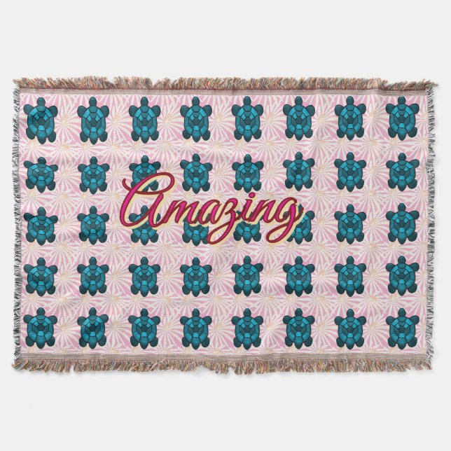 Couverture Custom turtle pattern Sherpa Blanket (Devant)