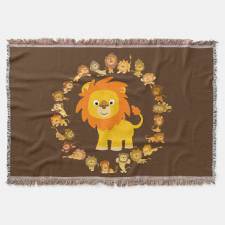 Couverture Cute Cartoon Lion Mandala Lance Blanket