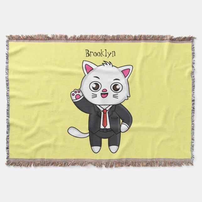 Couverture Cute chaton chat en costume d'affaires dessin anim (Devant)
