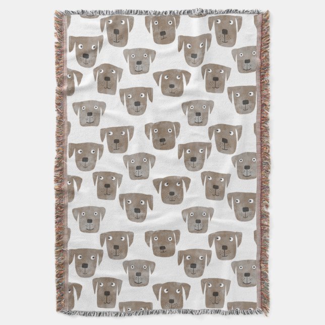 Couverture Cute chocolat Labrador Retriever Chien Aquarelle (devant Vertical)