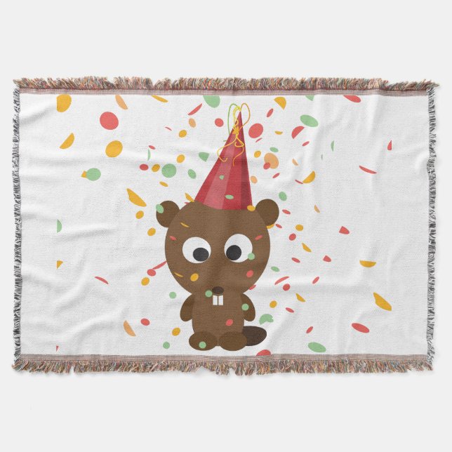 Couverture Cute Confetti Party Beaver (Devant)