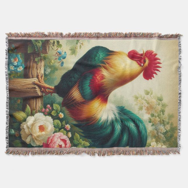 Couverture Cute coq rustique/vintage (Devant)