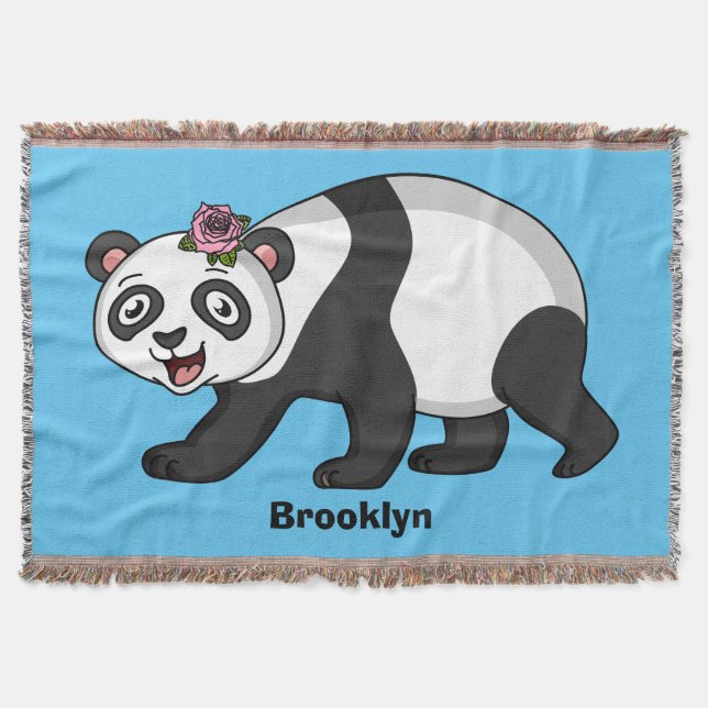 Couverture Cute happy panda bear with flower cartoon (Devant)