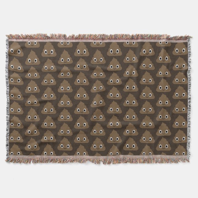 Couverture Cute Poop Emoji Motif | Happy Poo humoristique (Devant)