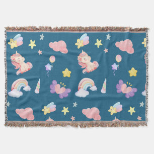 Couverture Cute Unicorn Rainbow motif de ballon coeur étoile