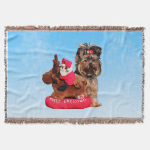 Couverture Cute Yorkshire Terrier Joyeux Noël