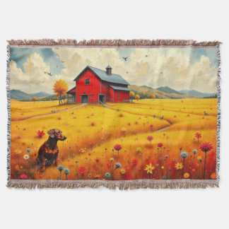 Couverture Dachshund à la ferme en Automne