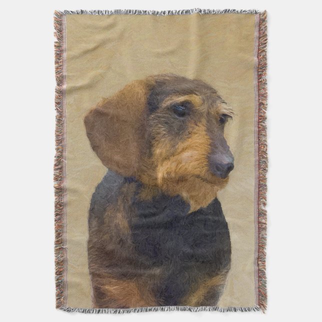 Couverture Dachshund (À poils durs) Peinture Chien Art origin (devant Vertical)