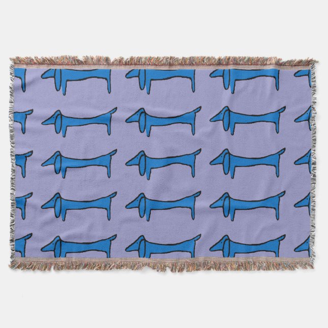 Couverture Dachshund Abstrait en bleu (Devant)