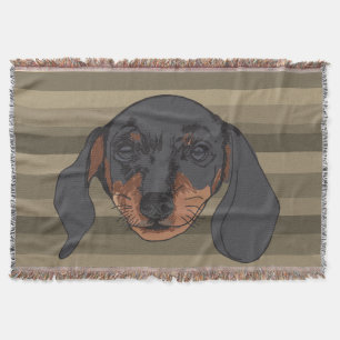Couverture Dachshund chien Portrait Stripes
