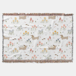 Couverture Dachshund Lover Weiner Chien Saucisse Chien Fleur 