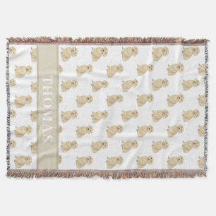 Couverture Dachshund personnalisé (à poil long, crème fauve)