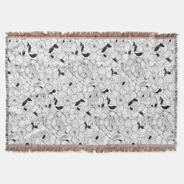 Couverture Daffodiques motif floral printanier (Devant)