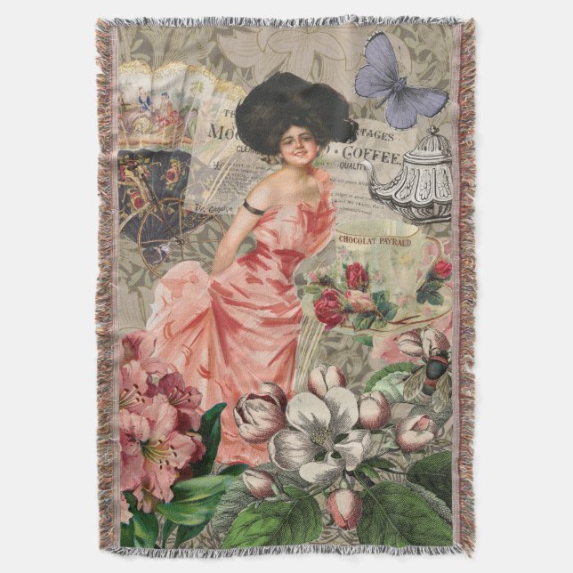 Couverture Dame de café femme victorienne rose riche robe (devant Vertical)