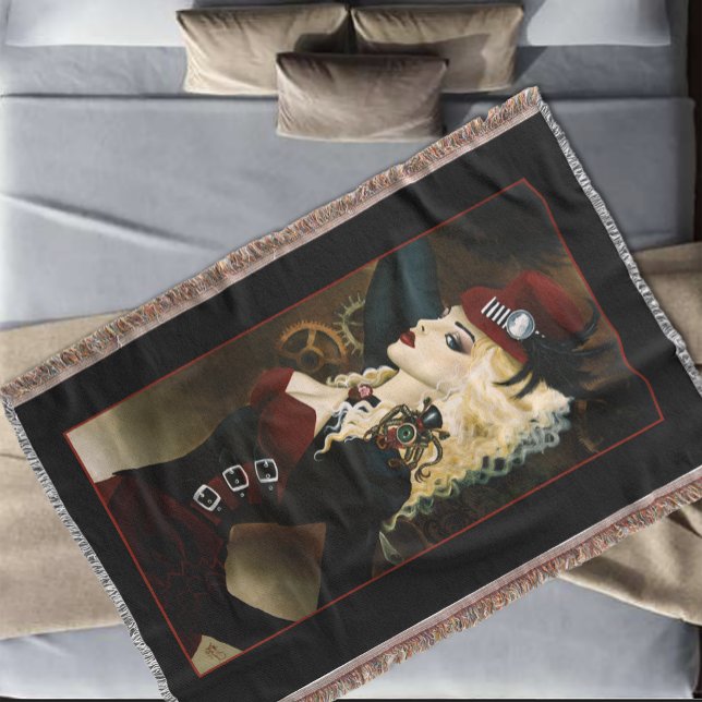 Couverture Dame Élégante Steampunk Victorienne Rouge à Mécani (Créateur téléchargé)