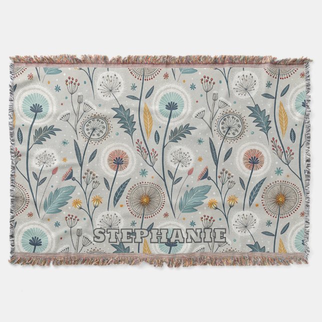Couverture Dandelion Whimsical & Floral Folal Art sans coutur (Devant)